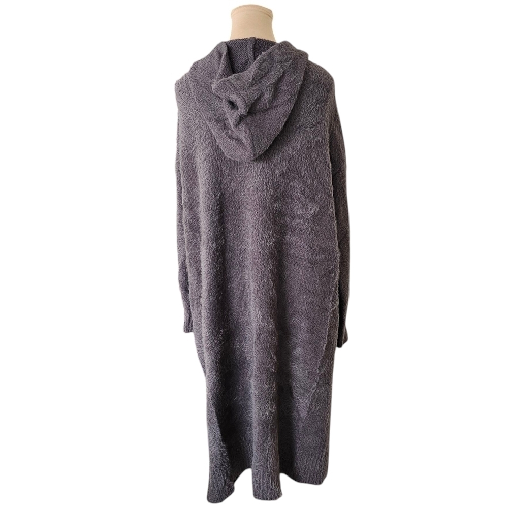 Nicole Miller Artelier Fuzzy Long Length Fur Like Cardigan Sz L - Picture 4 of 8